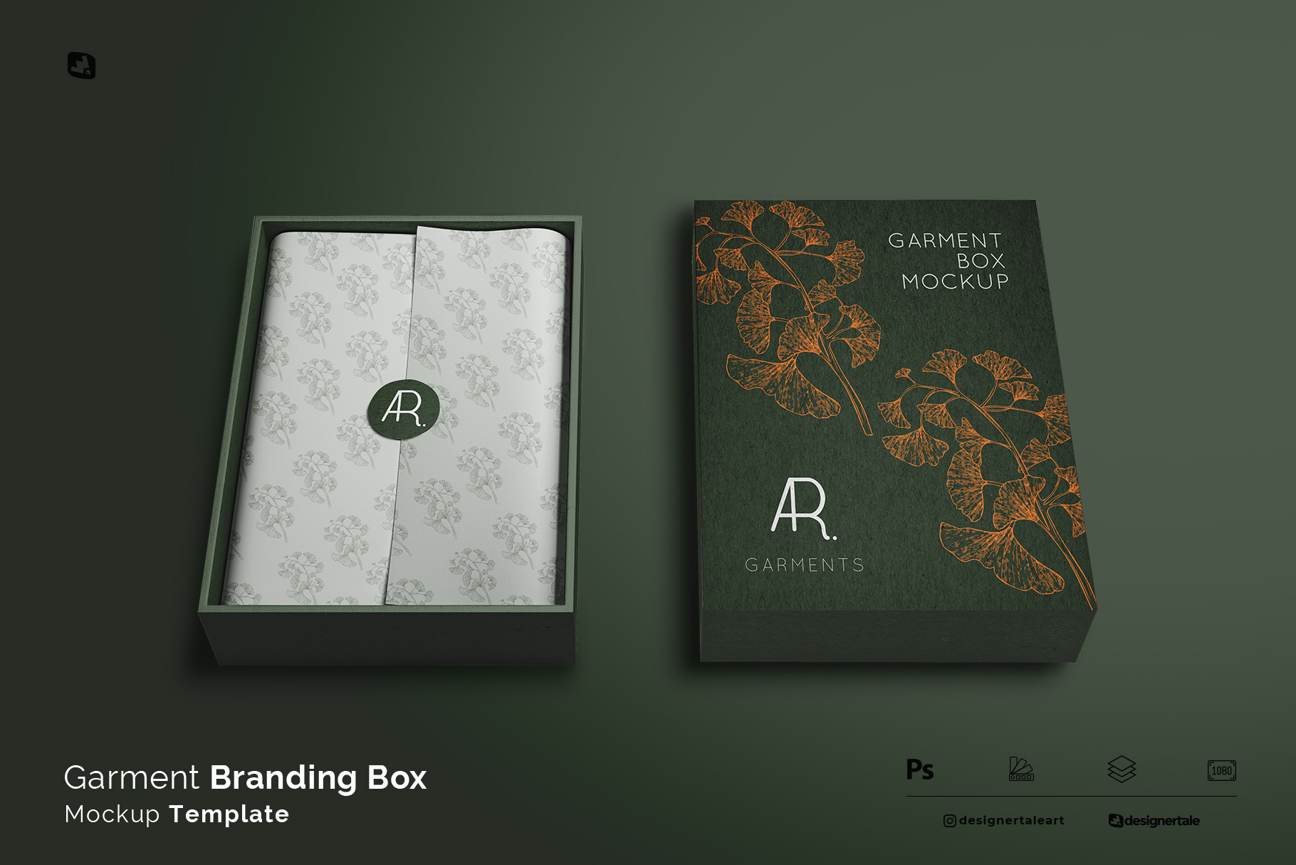 garment branding box mockup