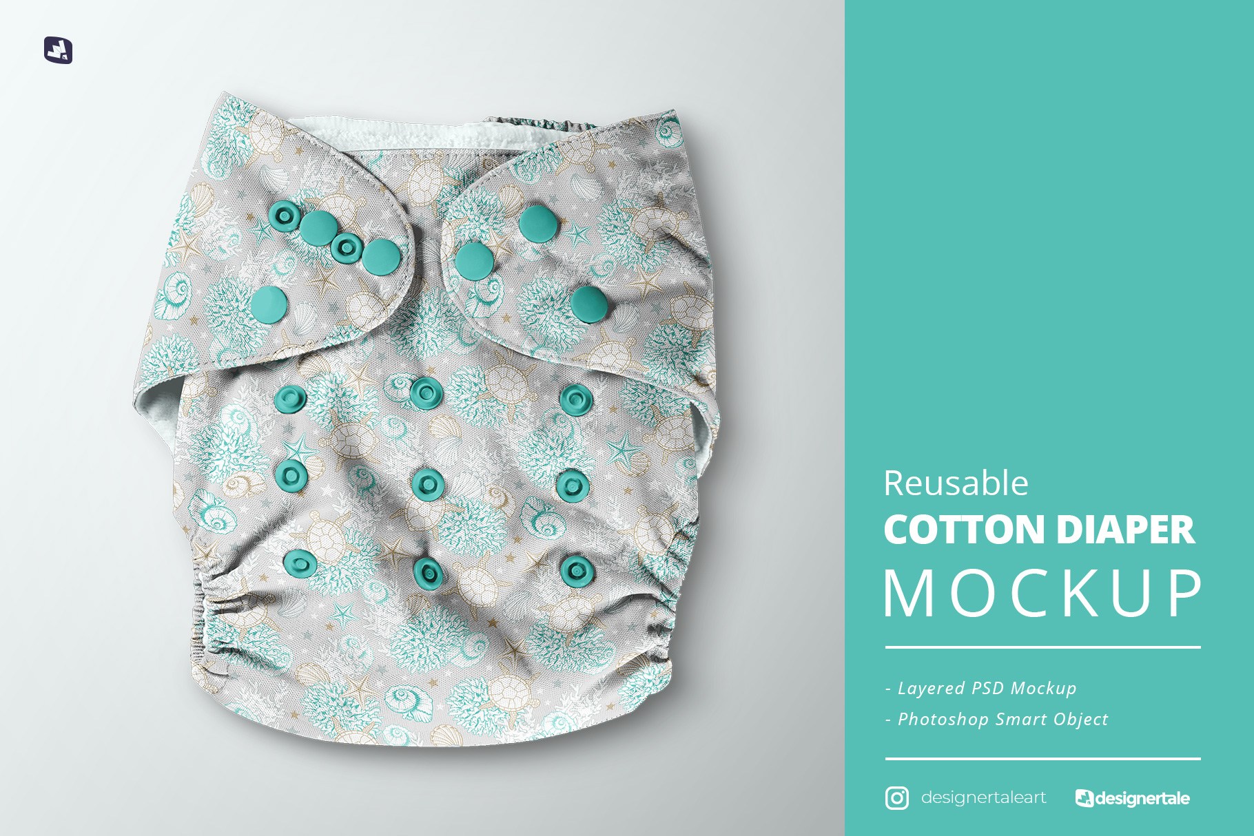 reusable cotton diaper mockup