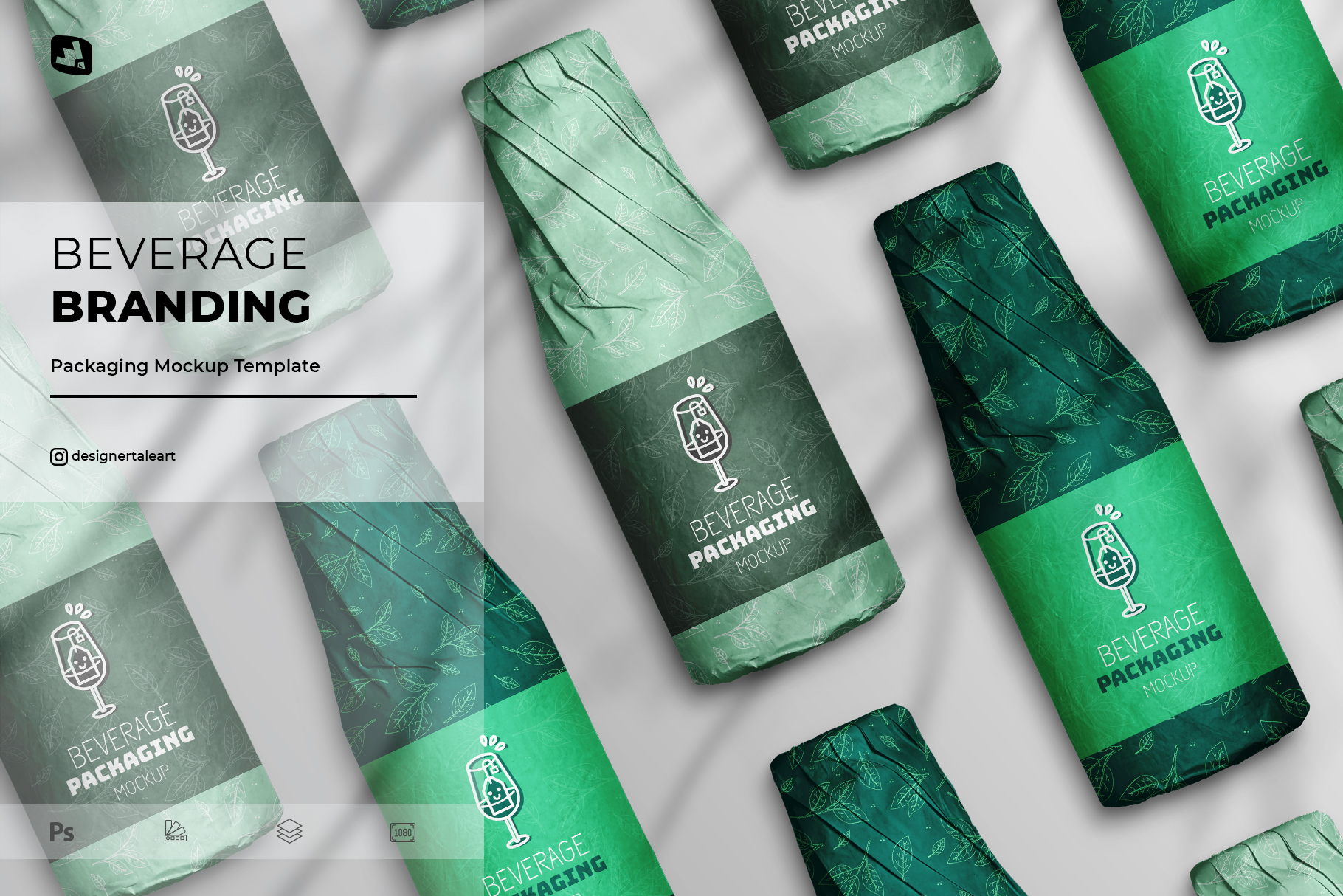 beverage branding mockup
