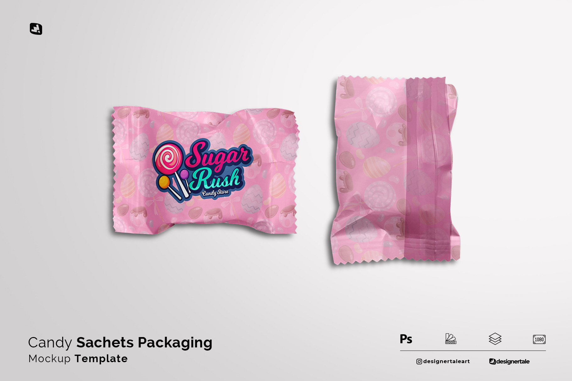 candy sachets packaging mockup