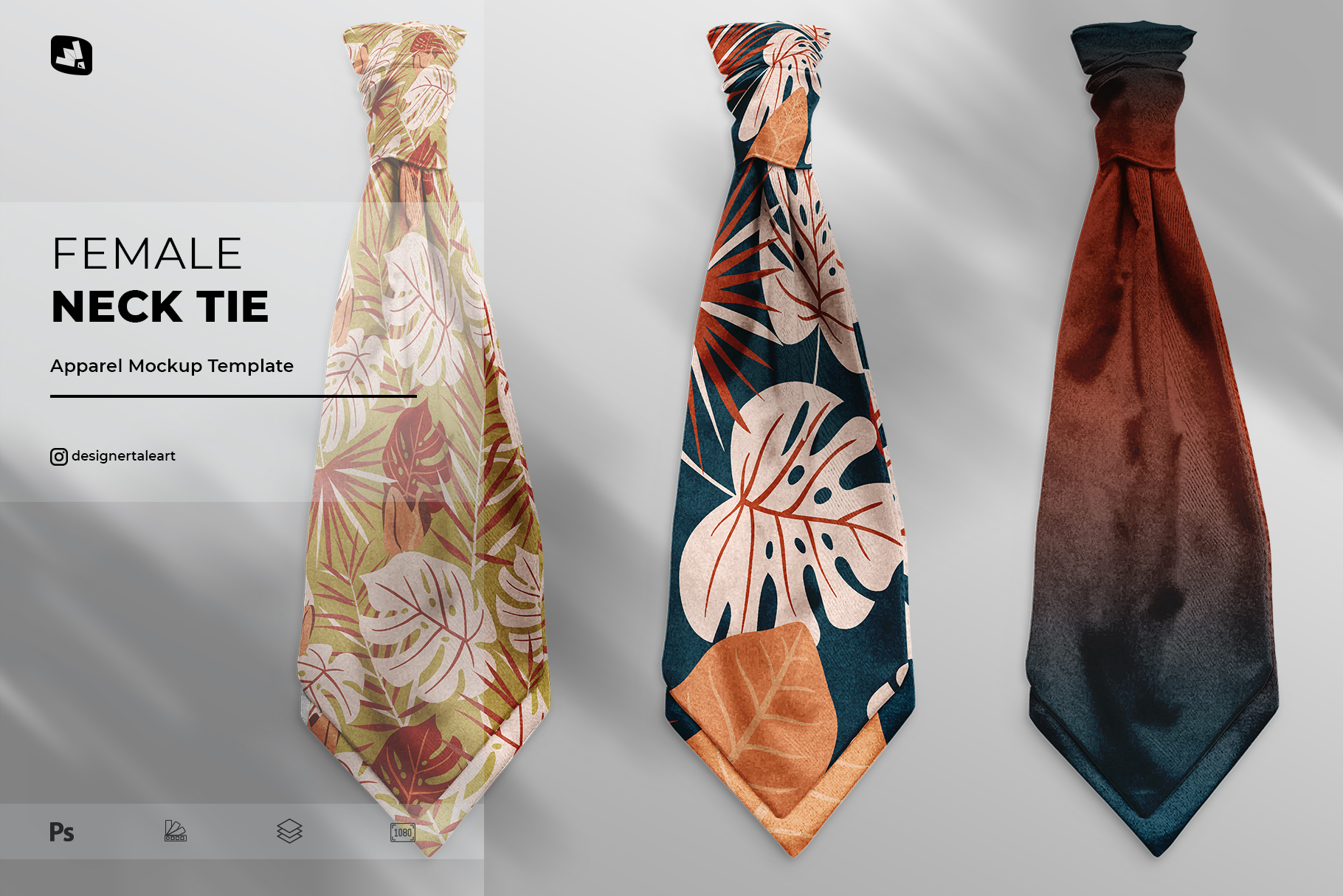 female necktie mockup