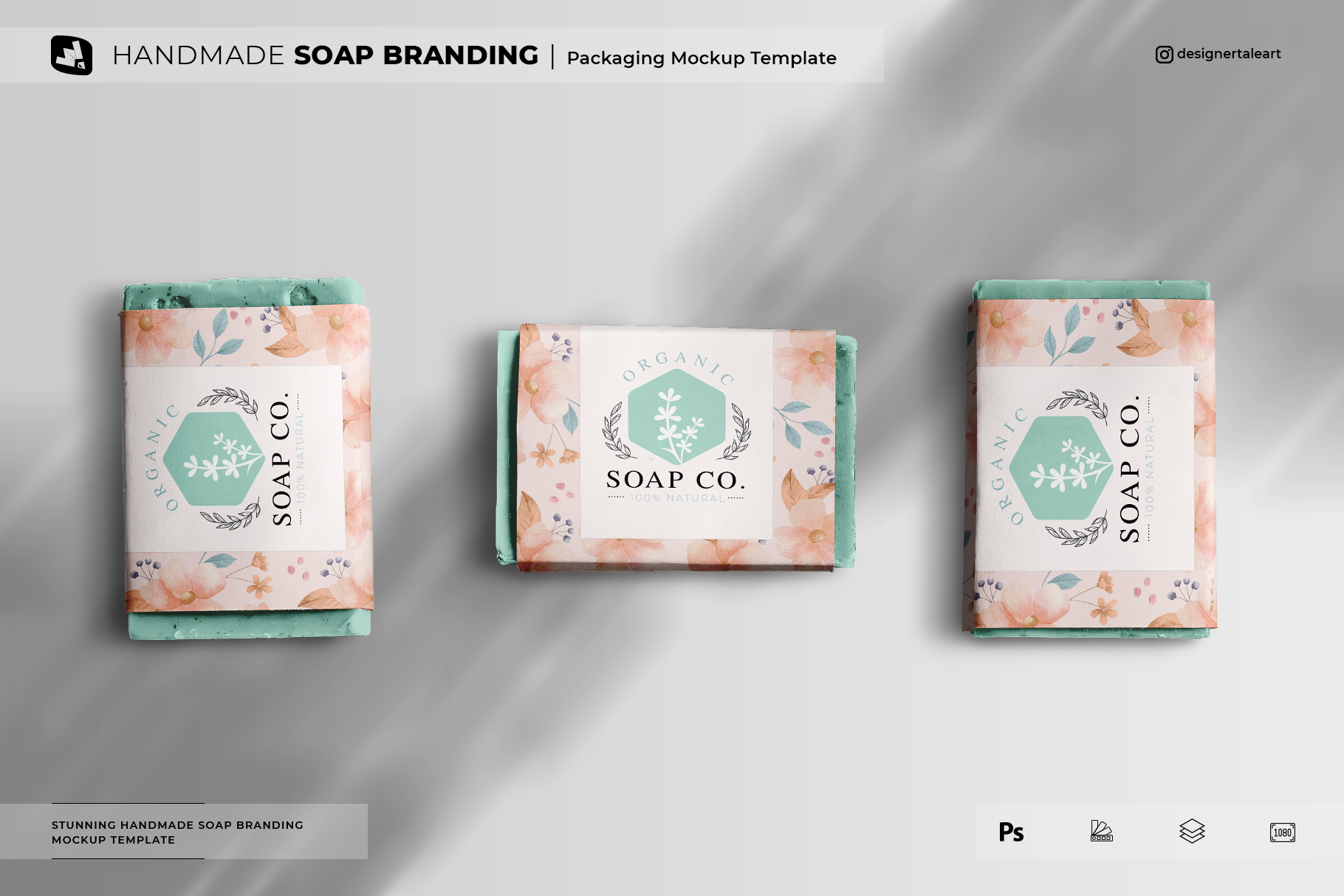 handmade soap branding mockup