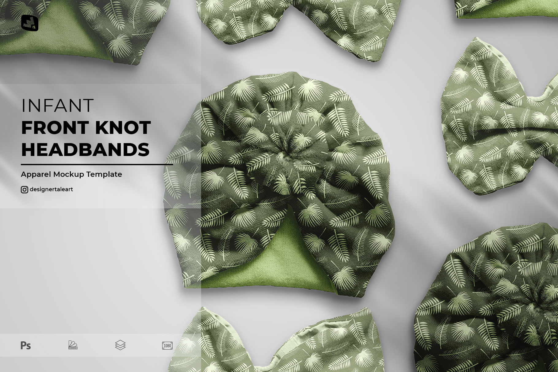 infant front knot headband mockup