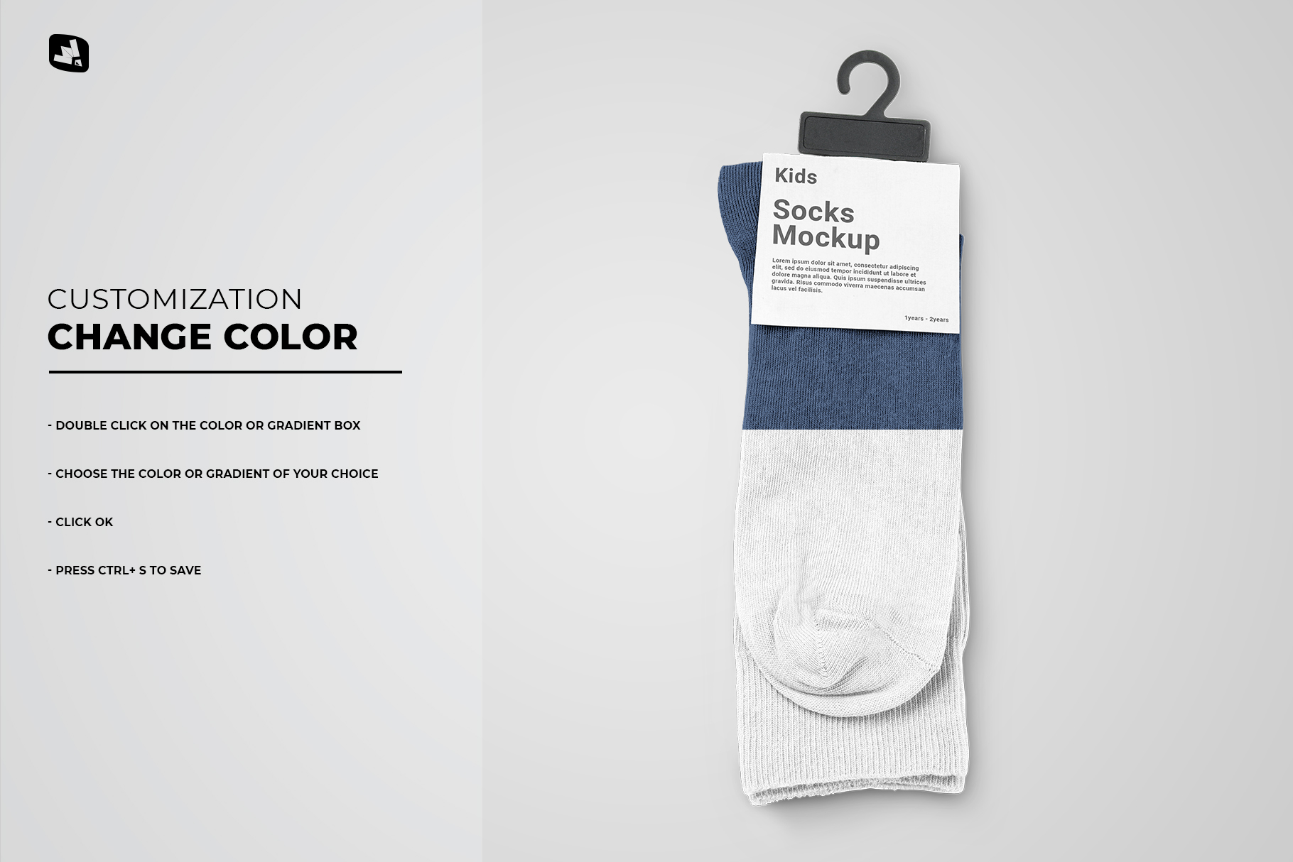 change color odf the kids high socks mockup