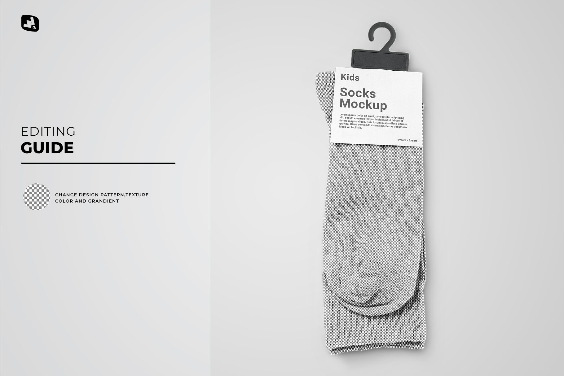 editing guide of the kids high socks mockup