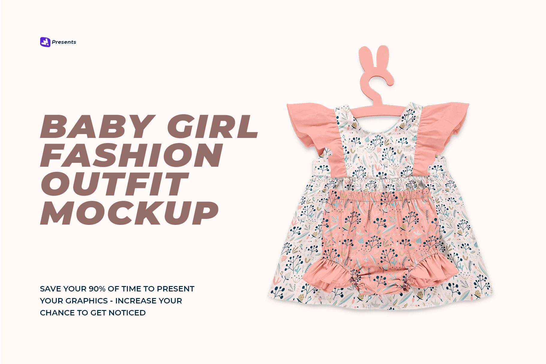 baby girl fashion outfit mockup