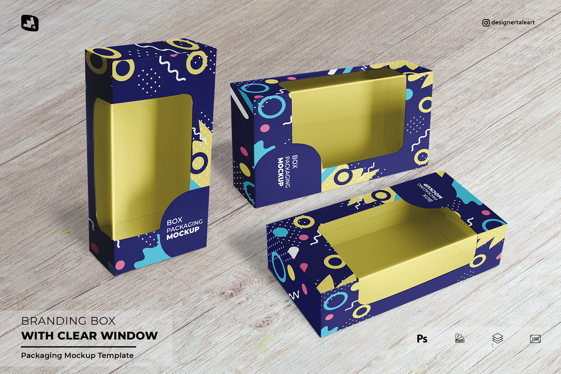 branding box with clear window mockup