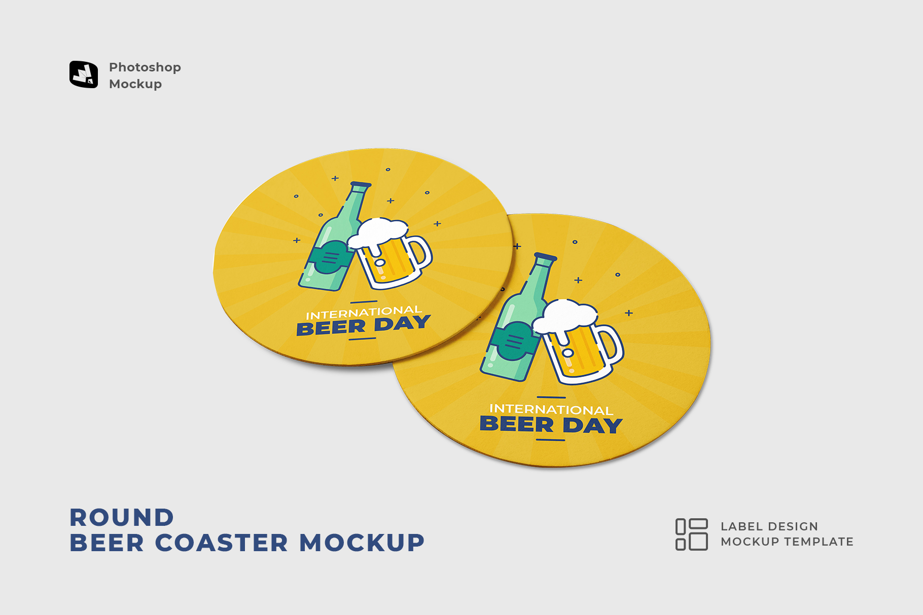 round beer coaster mockup