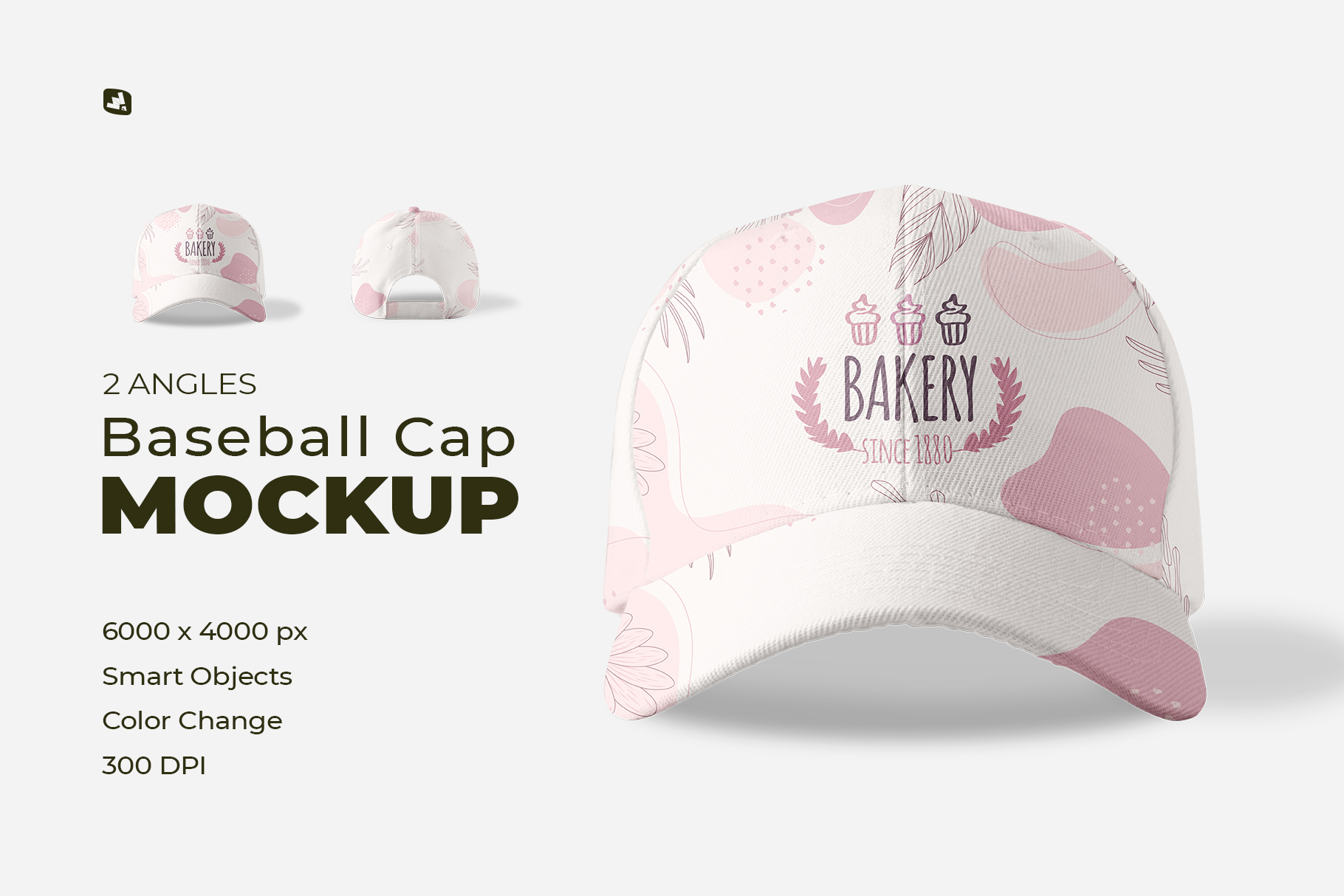 velcro snapback baseball cap mockup