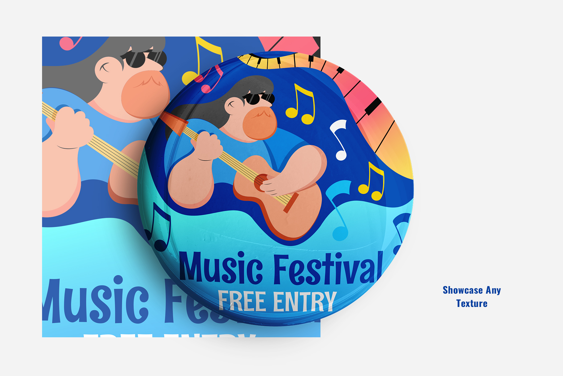 design application of the glossy round pin badge set mockup