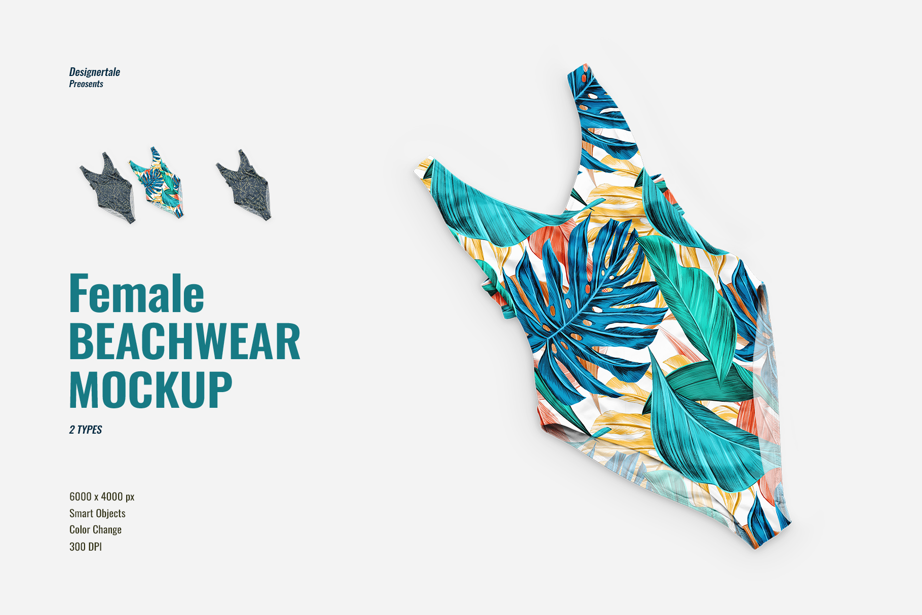 top view female beachwear mockup