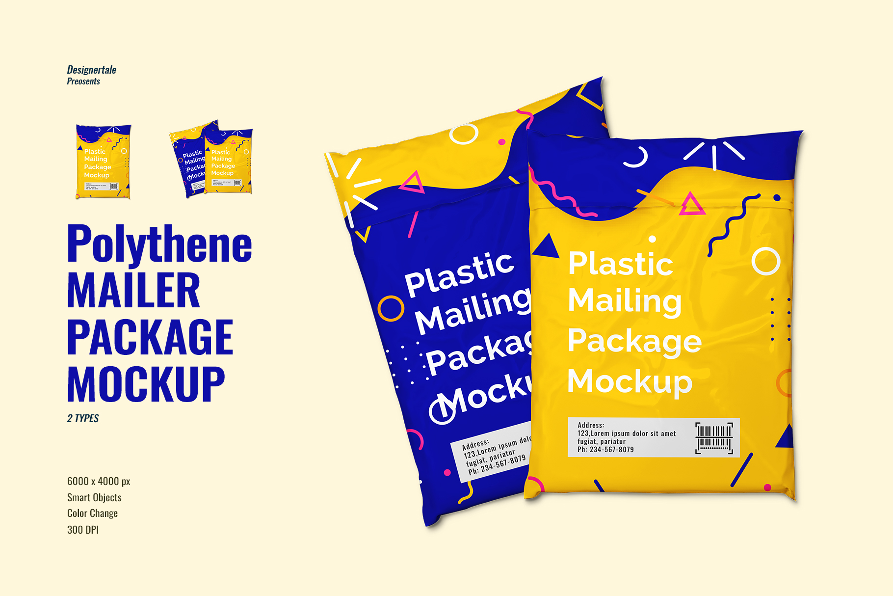 polyethylene mailer package mockup