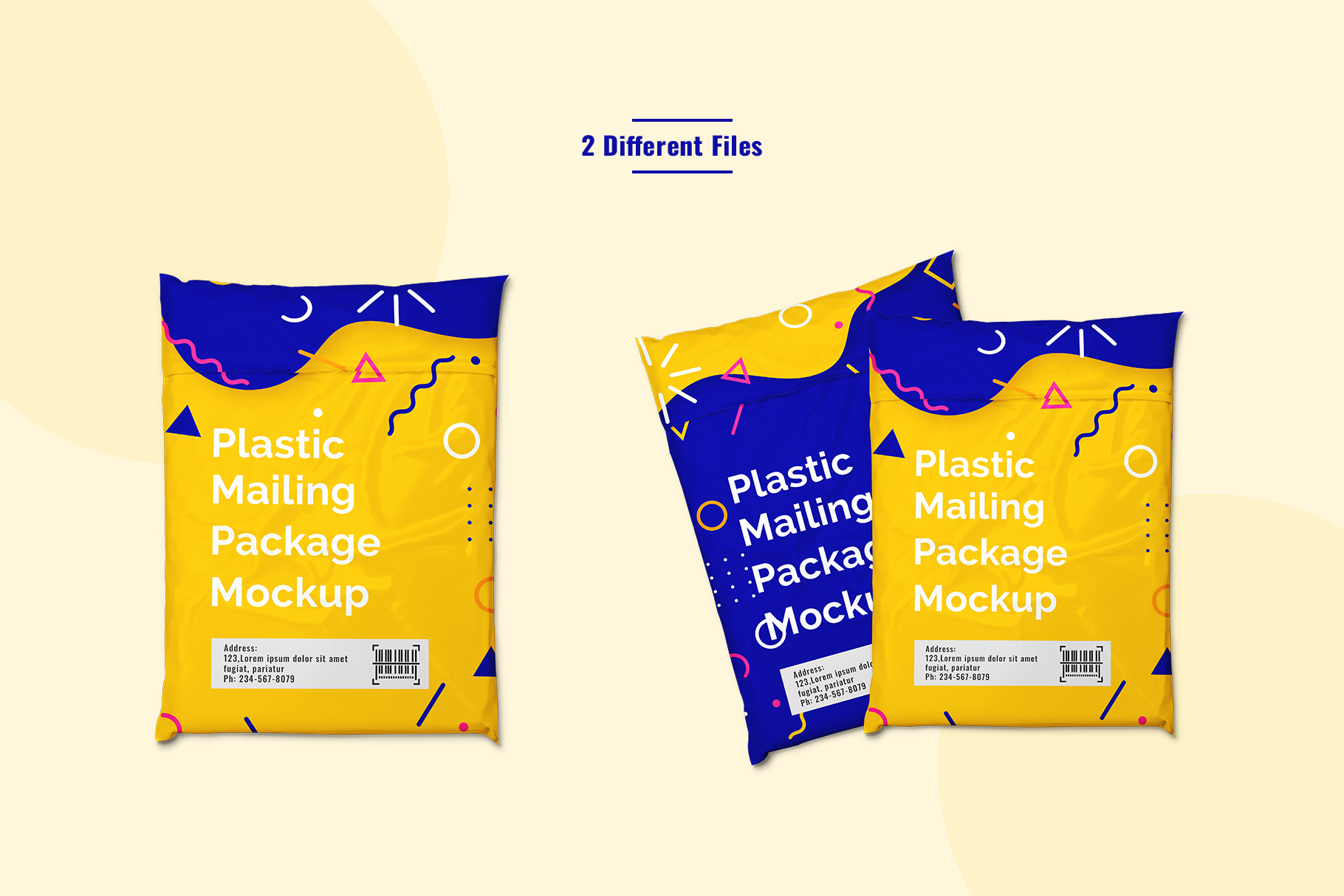polythene-mailer-package-mockup-preview-3 files included in the polyethylene mailer package mockup