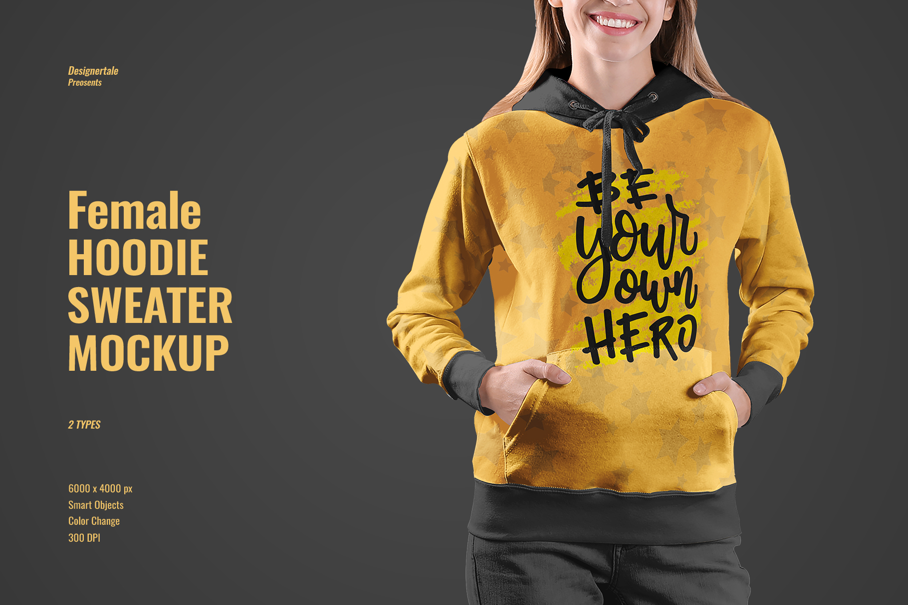 female hoodie sweater mockup