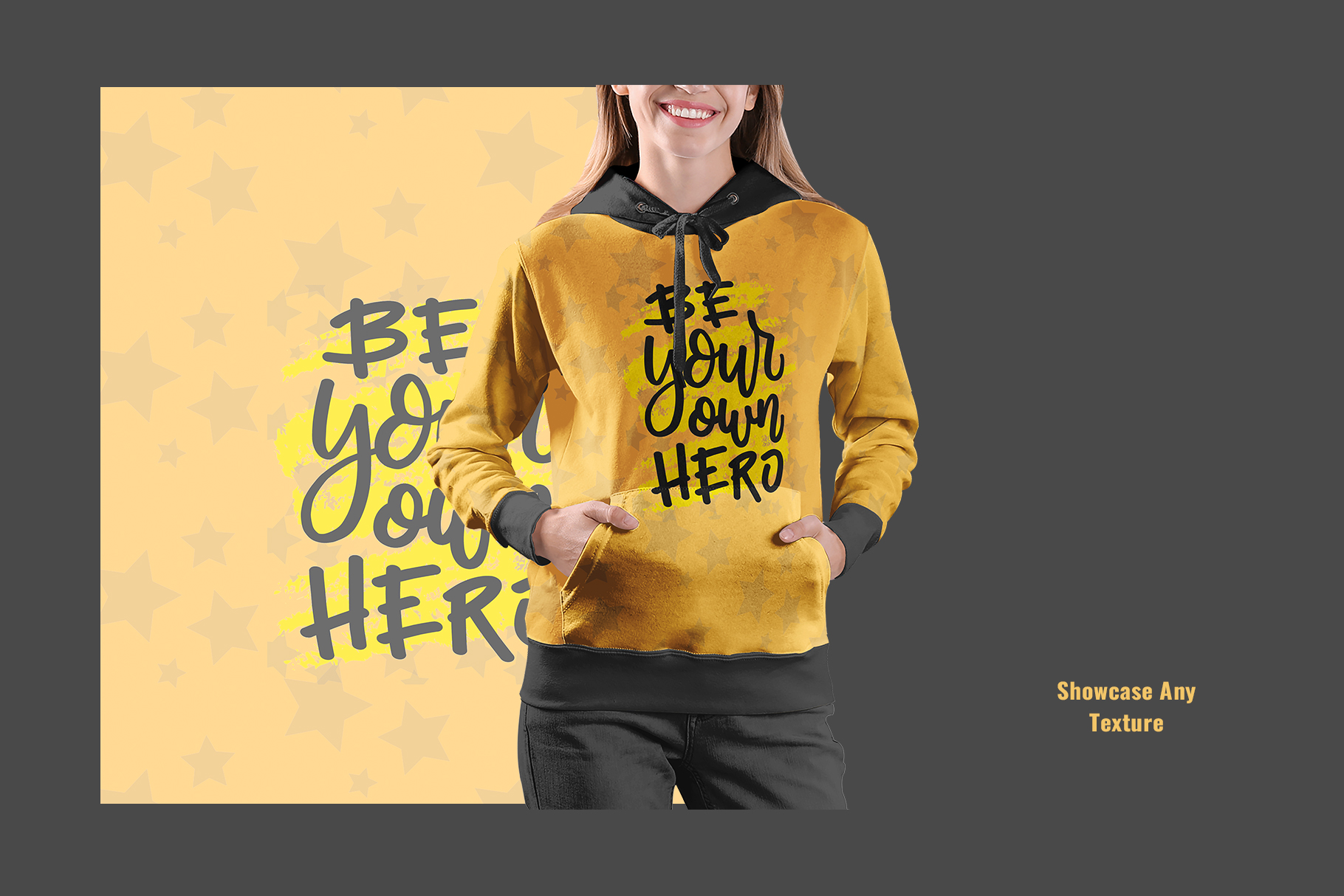 design application of the female hoodie sweater mockup