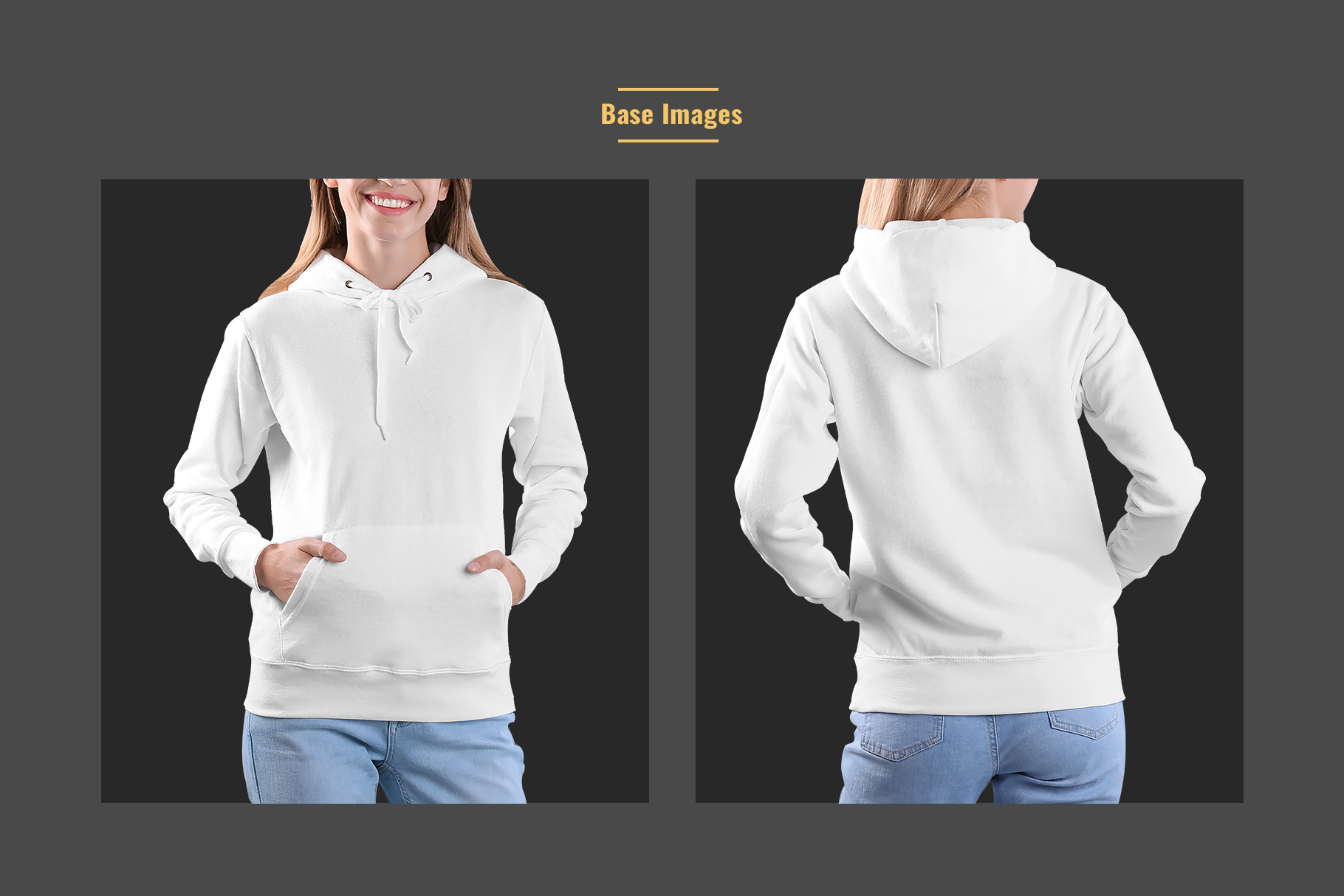 base images of the female hoodie sweater mockup
