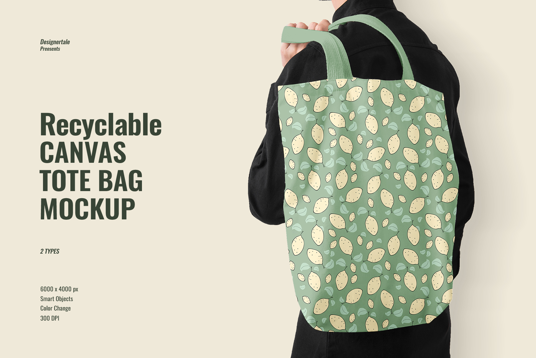 recyclable canvas tote bag mockup
