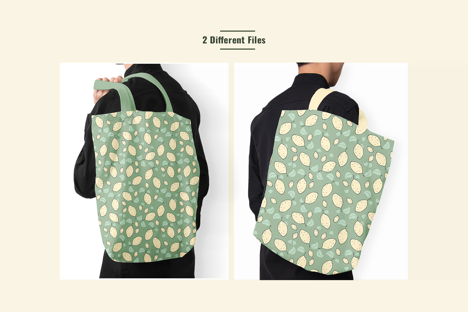 different files inside the recyclable canvas tote bag mockup