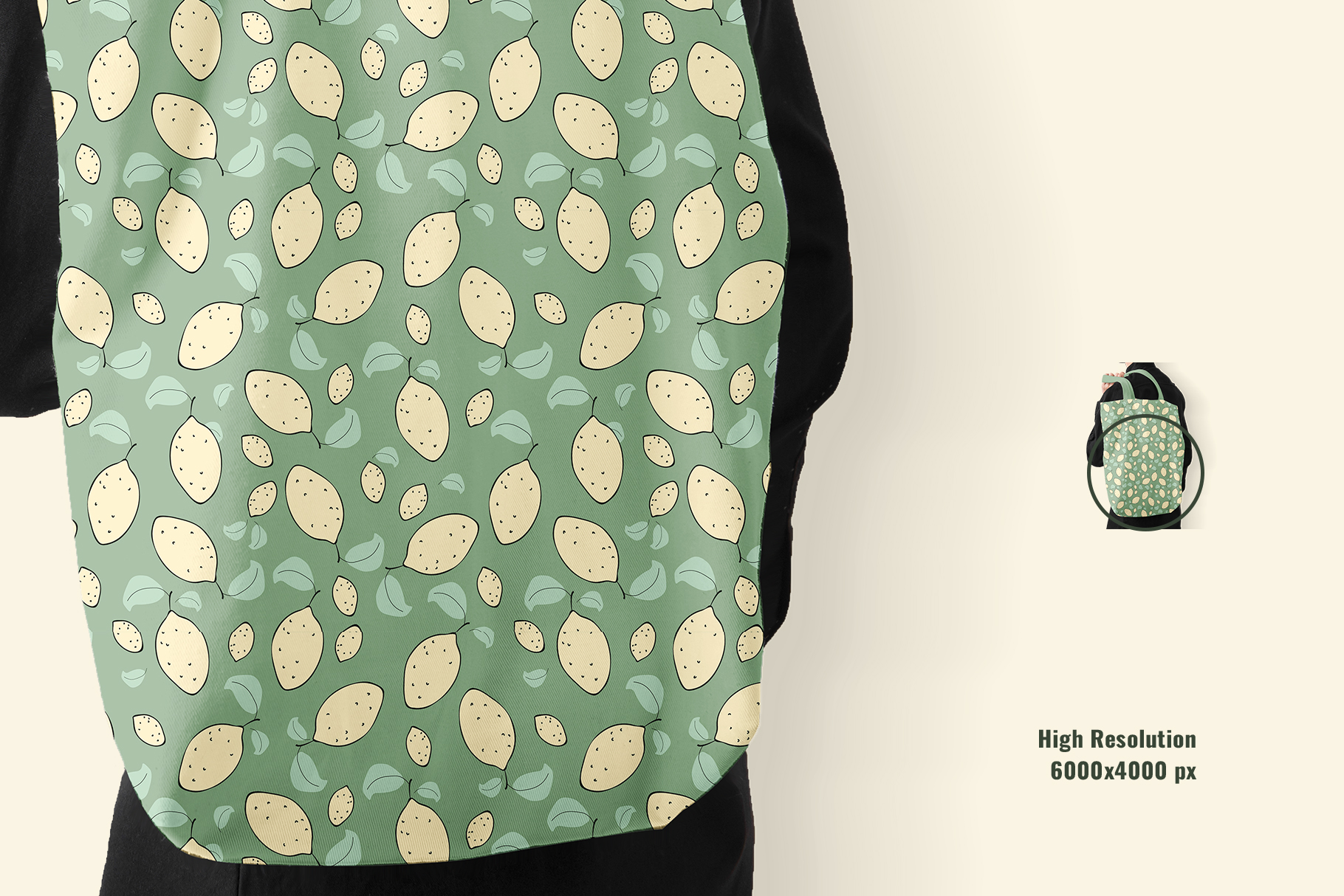 zoomed in image of the recyclable canvas tote bag mockup