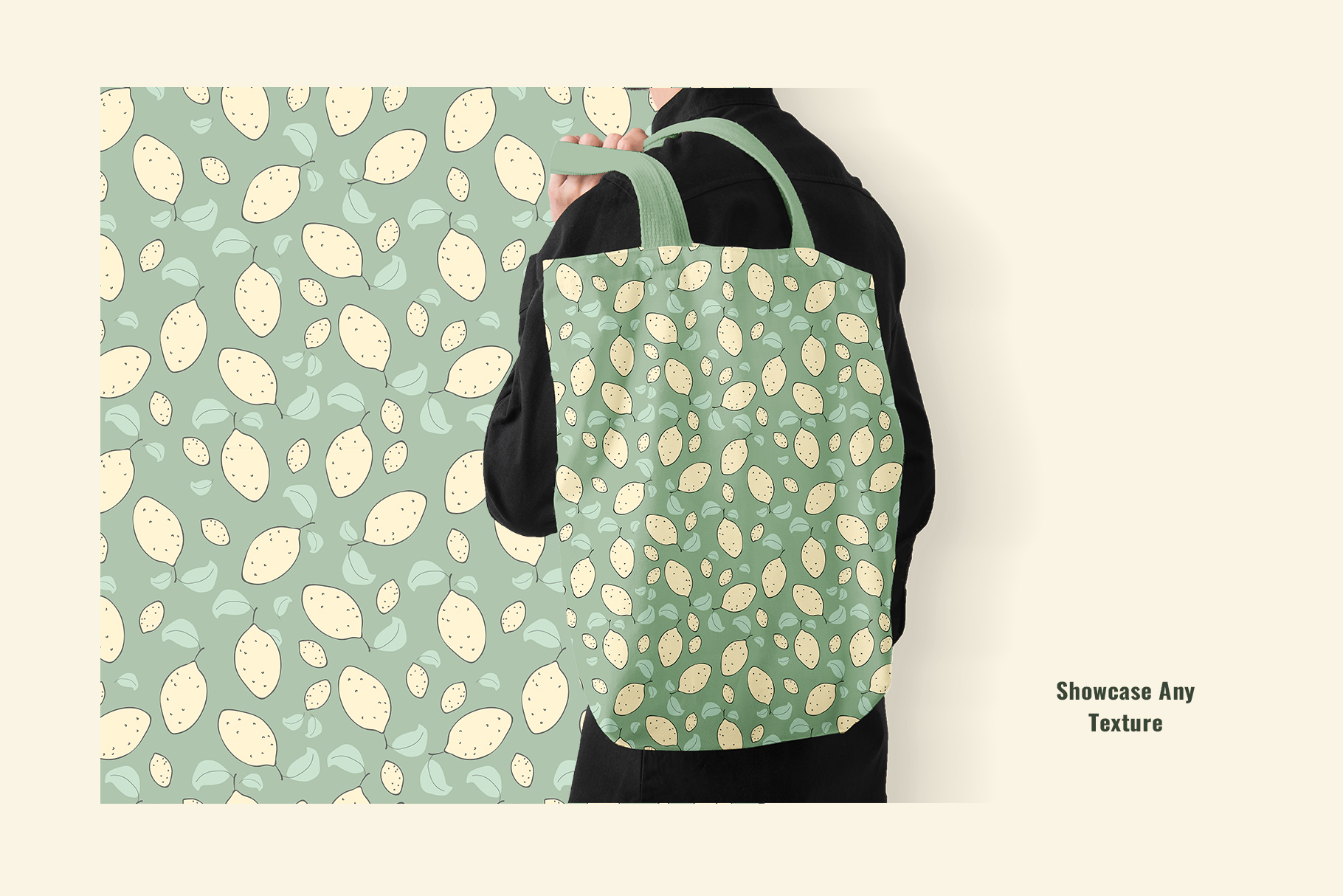 pattern application on the recyclable canvas tote bag mockup