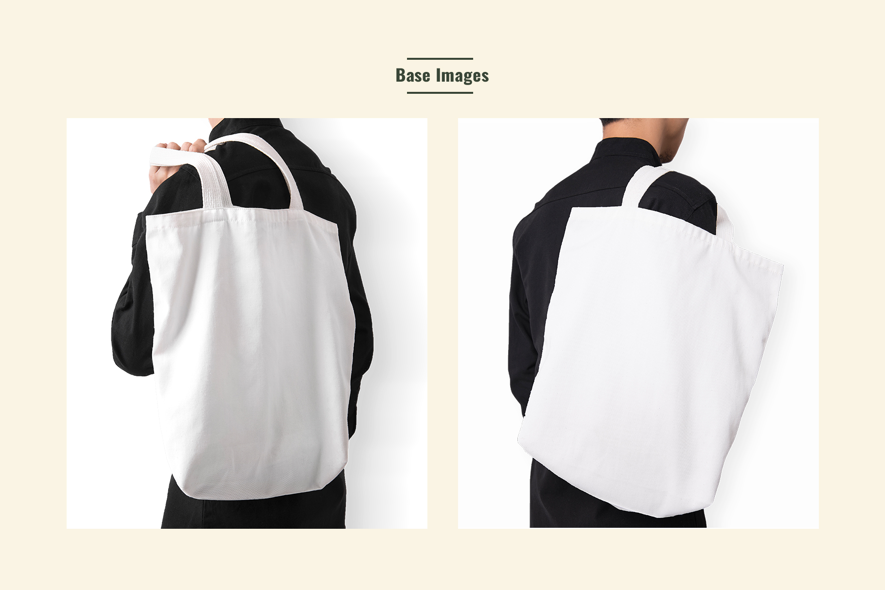 base images of the recyclable canvas tote bag mockup