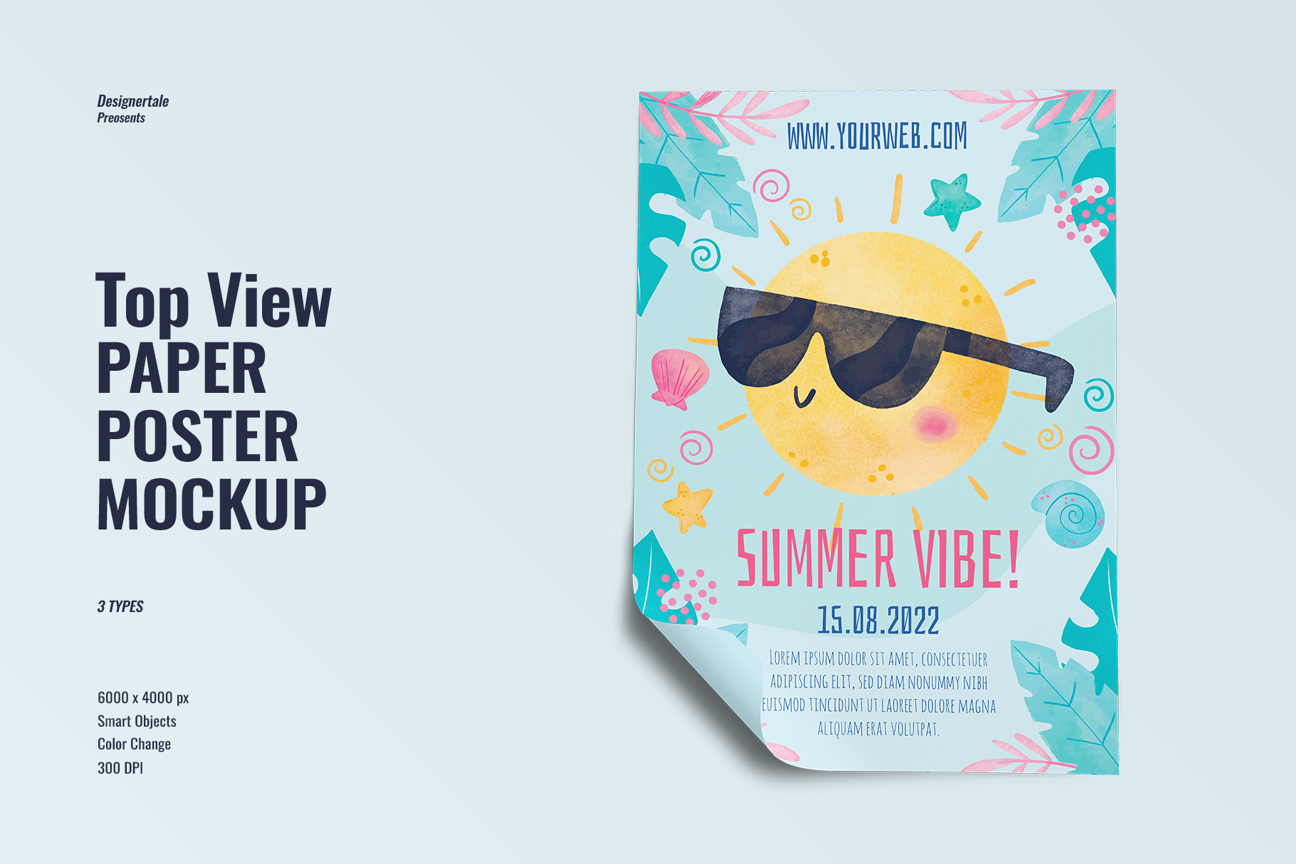 top view paper poster set mockup