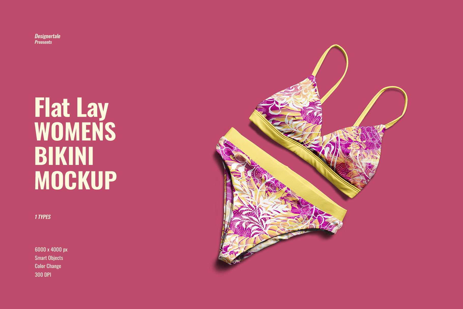 flat lay womens bikini mockup