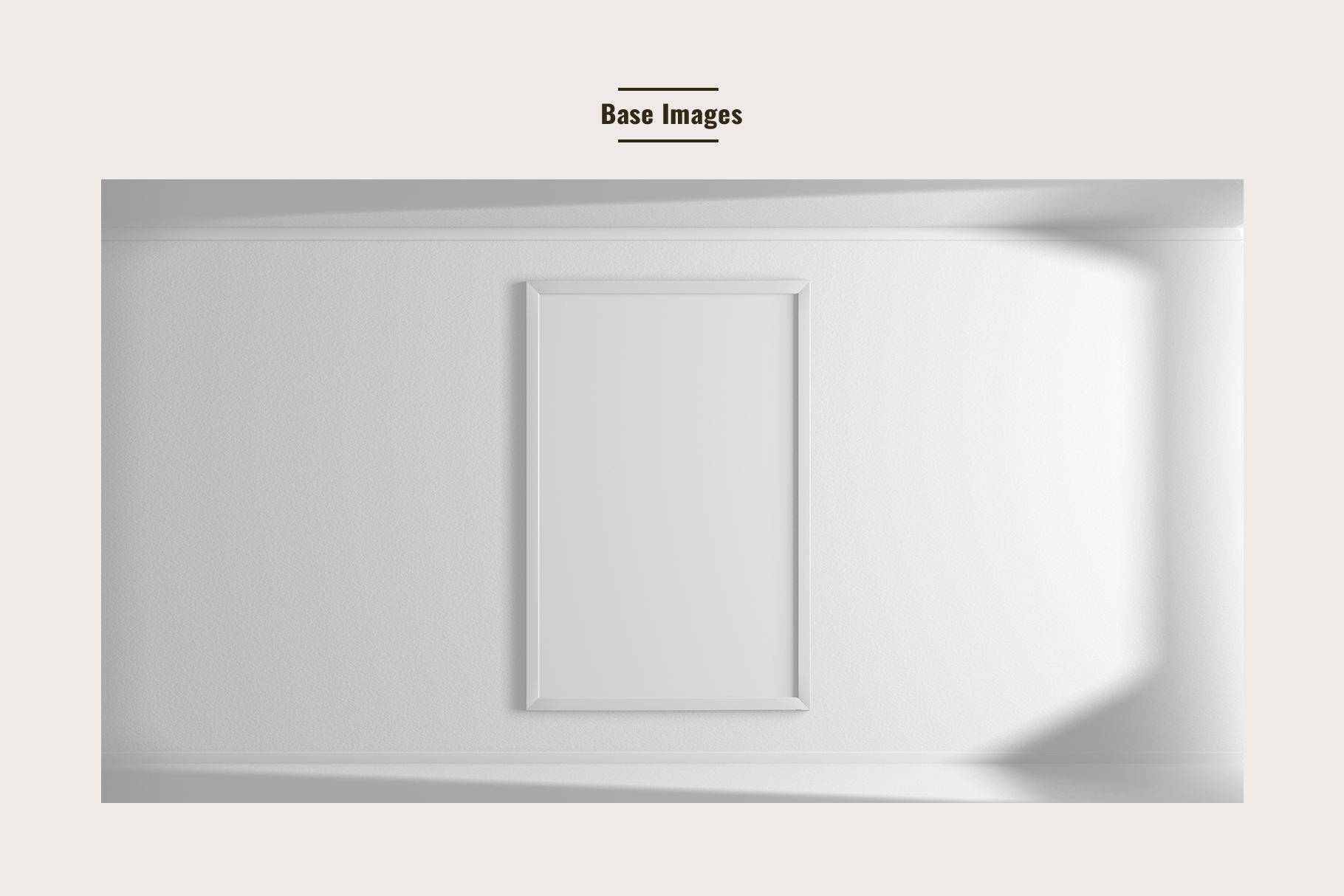 base image of the framed poster with wallpaper mockup