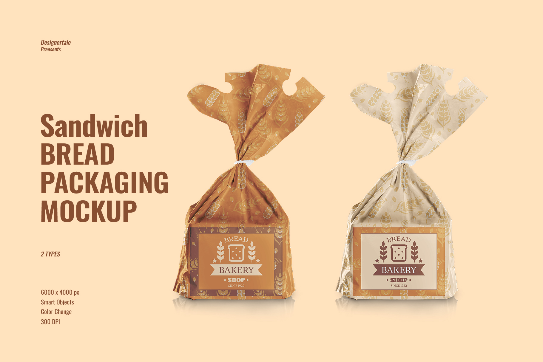 sandwich bread packaging mockup