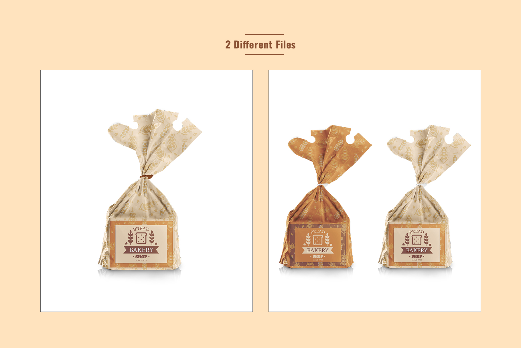 2 different files of the sandwich bread packaging mockup