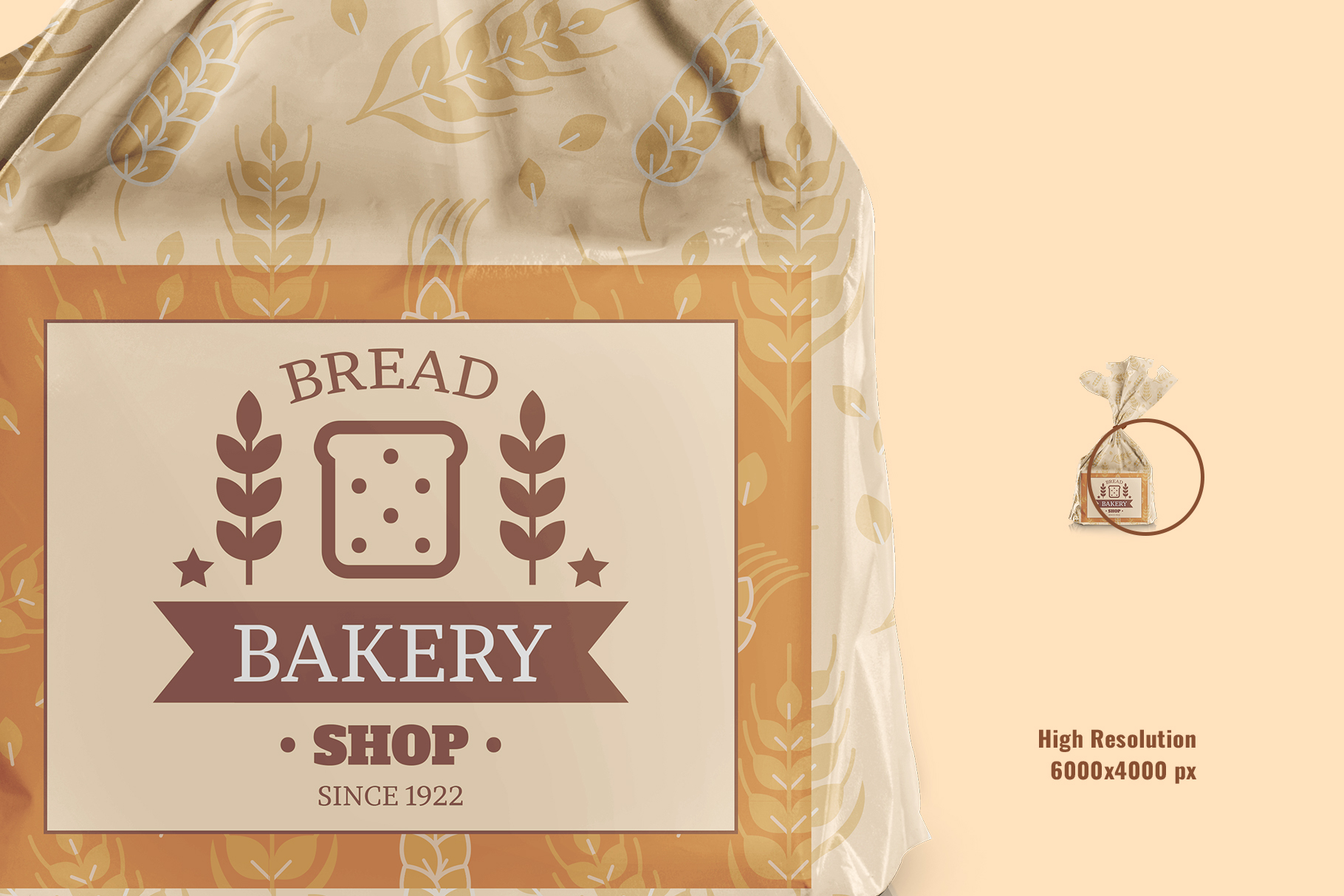 zoomed image of the sandwich bread packaging mockup