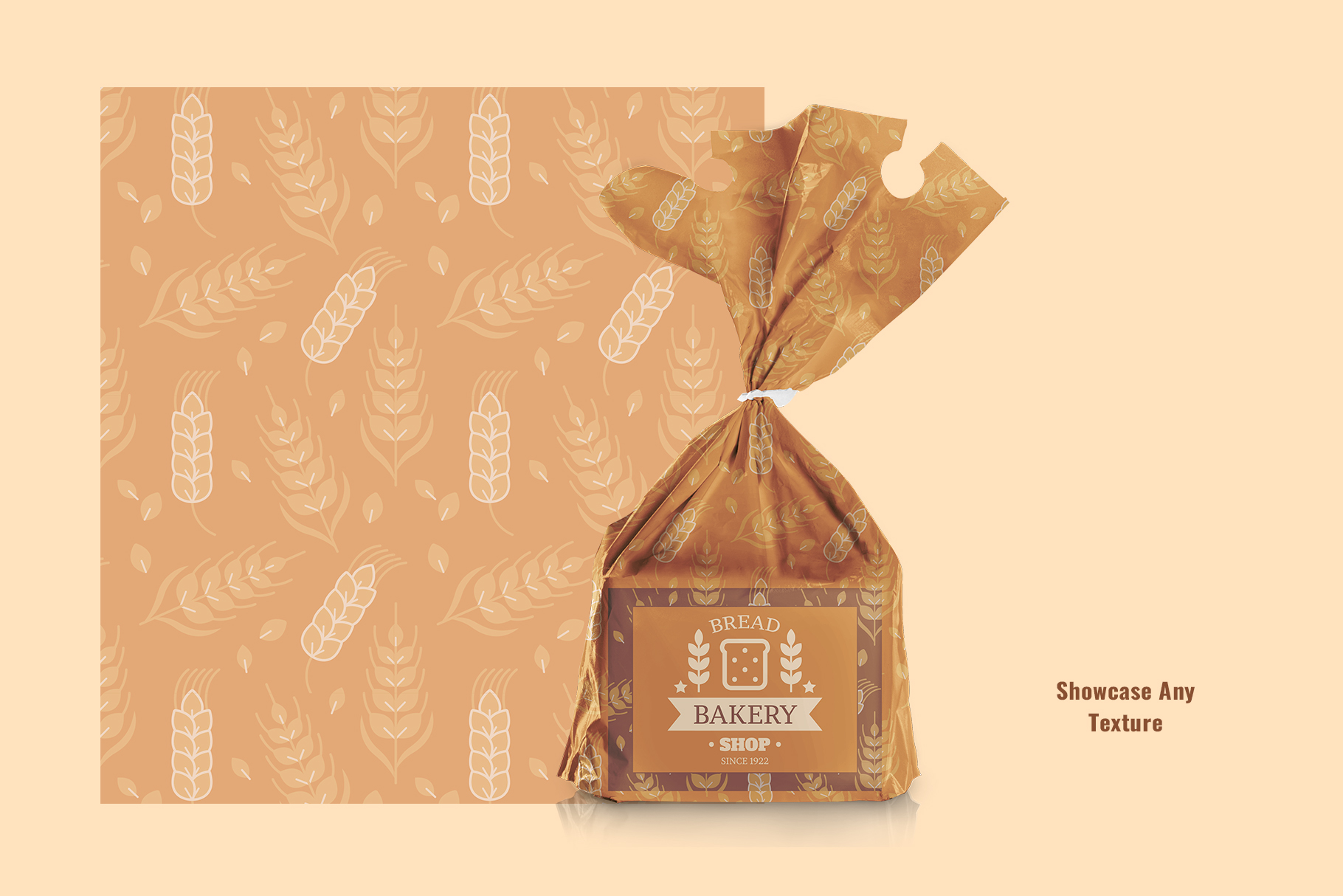 texture of the sandwich bread packaging mockup