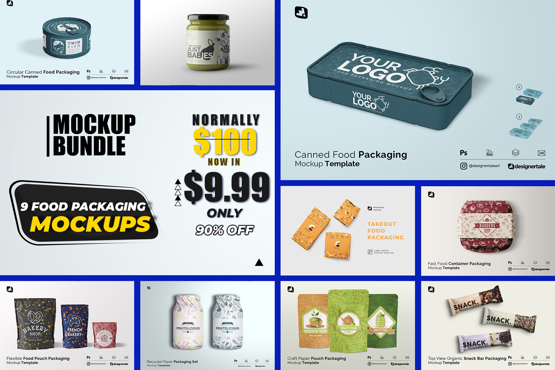 food packaging mockup bundle