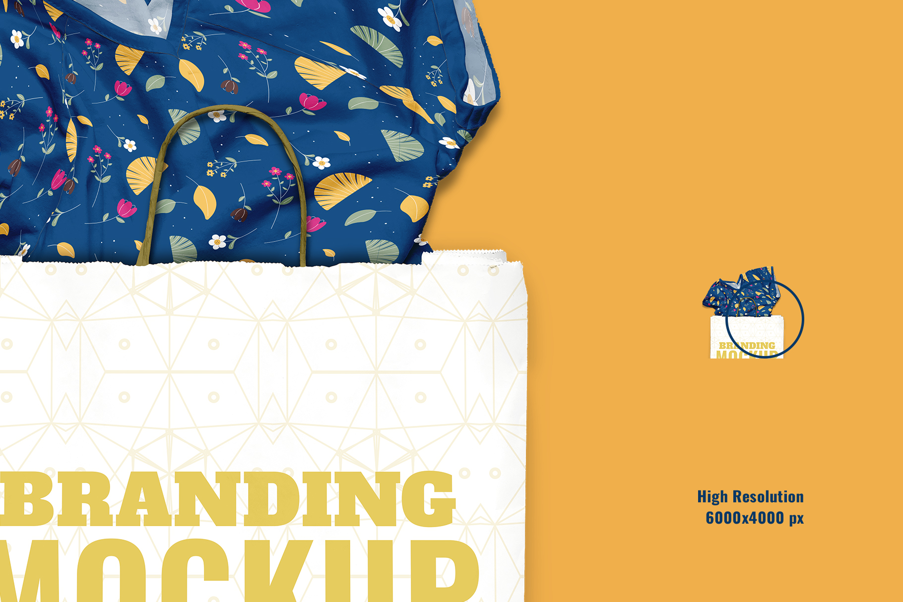 zoomed image of the fashion apparel branding mockup