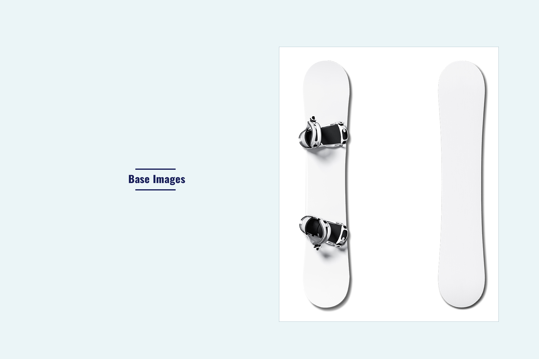 base image of the flat lay snowboard mockup