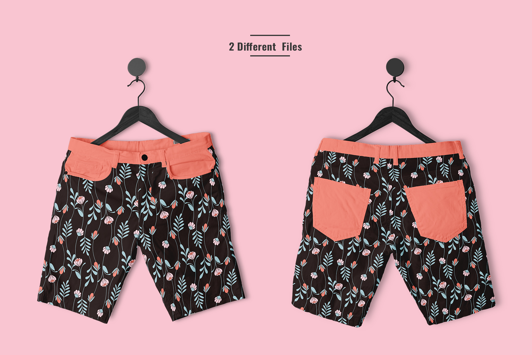 2 different files of the female-cargo-short-pants-mockup-image-preview-3