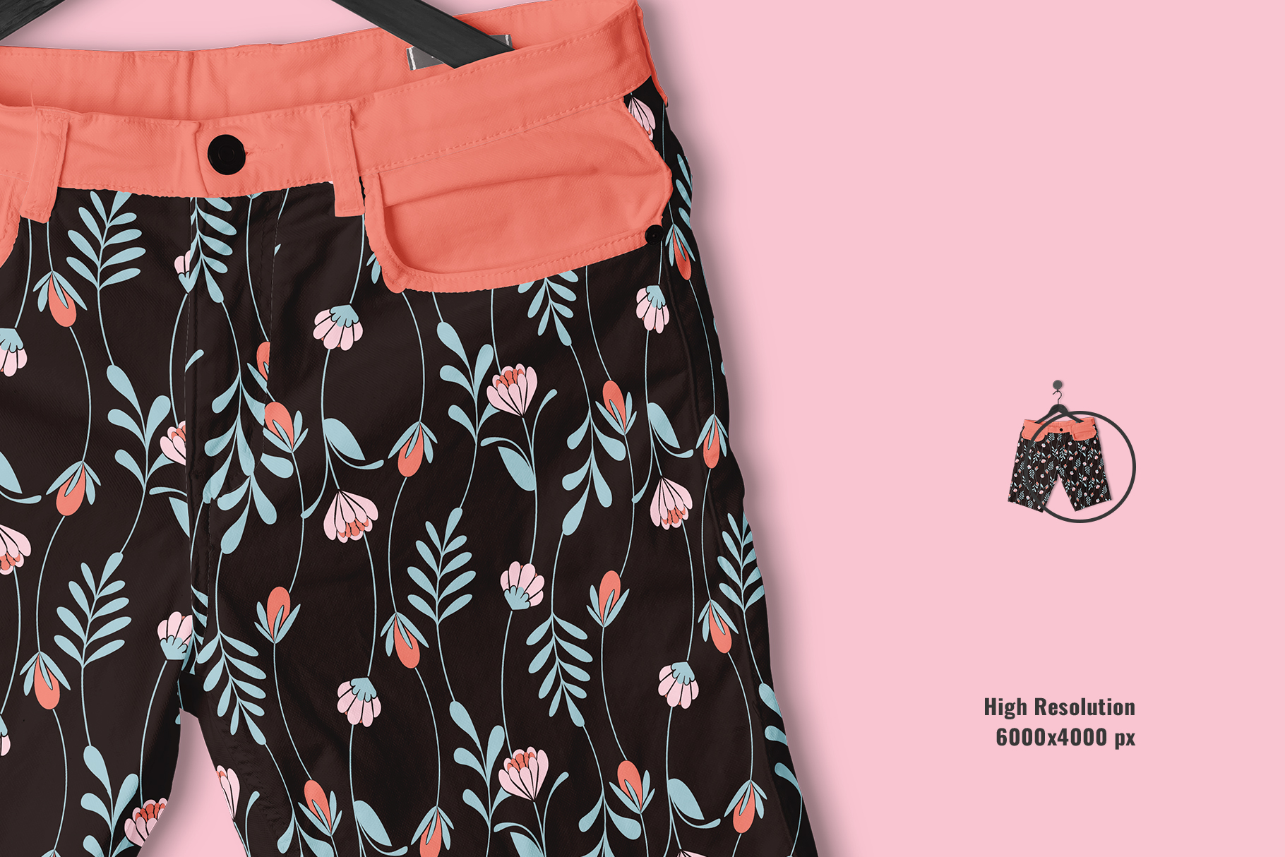 zoomed image of the female-cargo-short-pants-mockup-image-preview-4