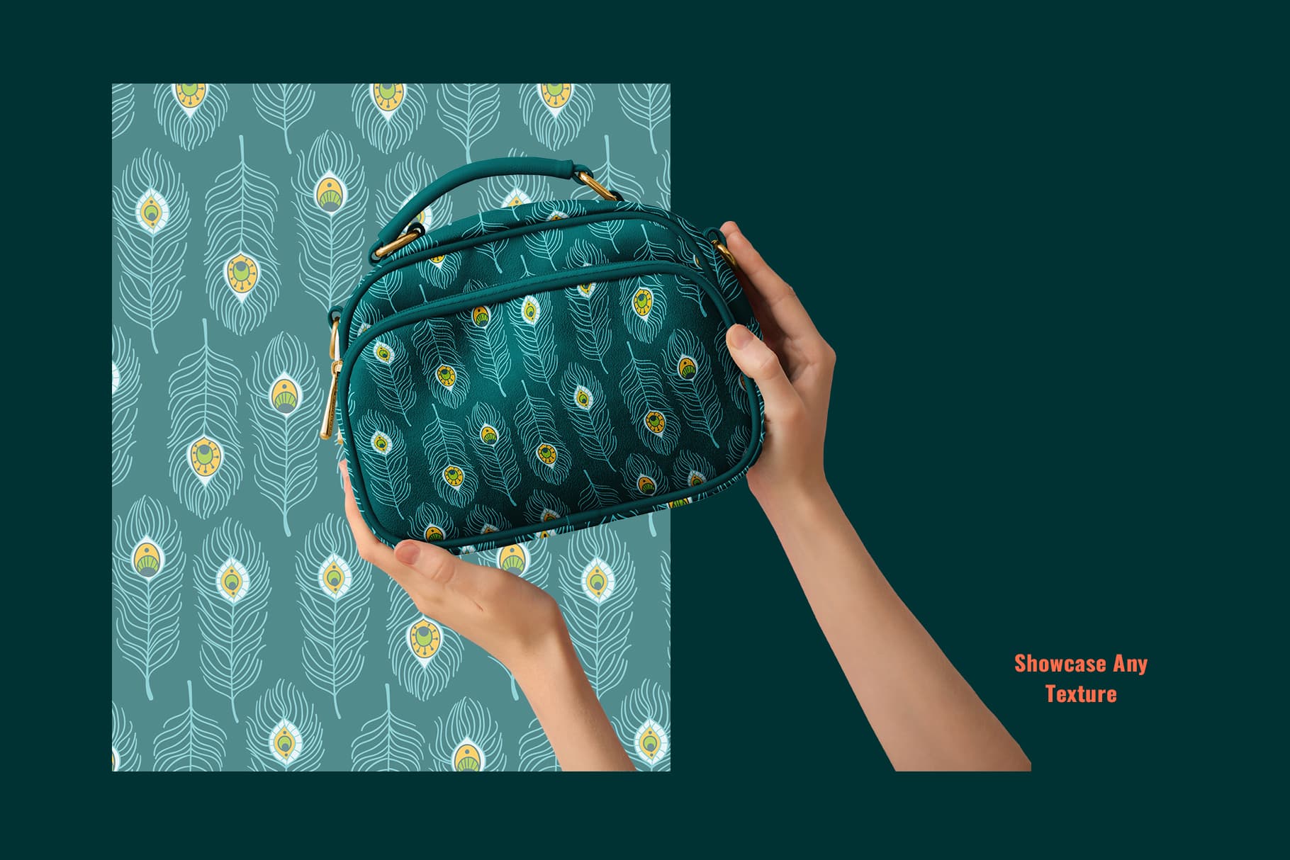 texture of the womens crossbody sling bag mockup set