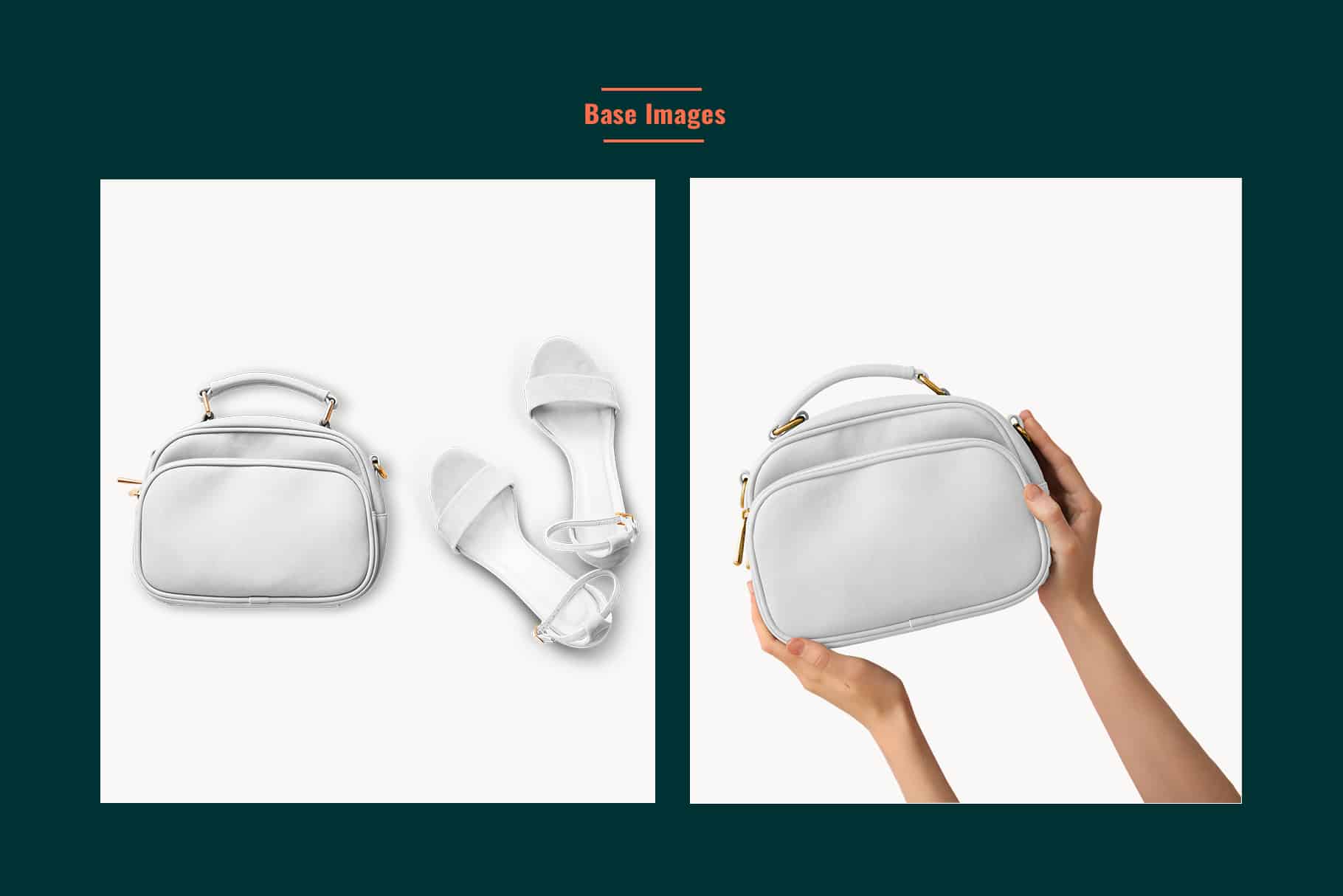 editable base images of the Womens Crossbody Sling Bag Mockup Set