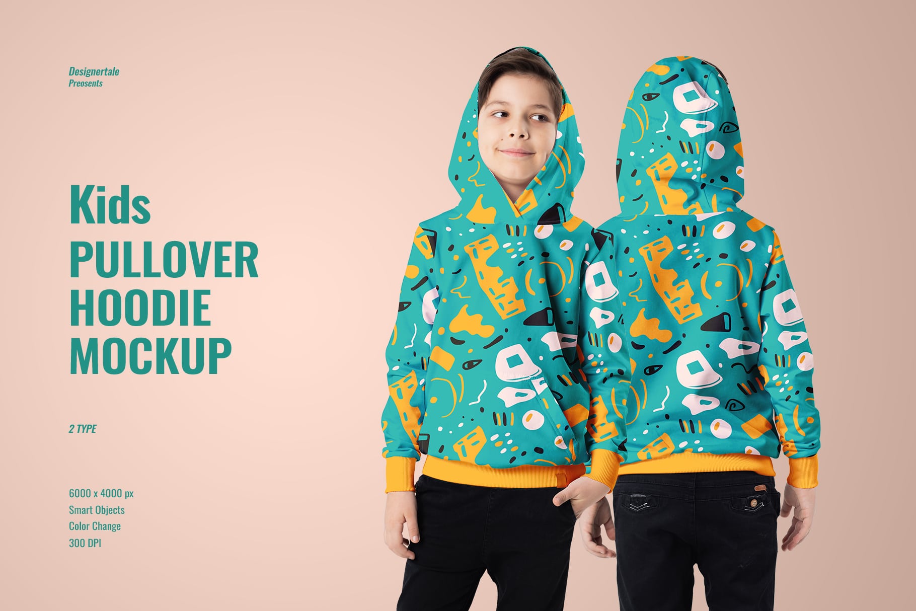 kids pullover hoodie mockup