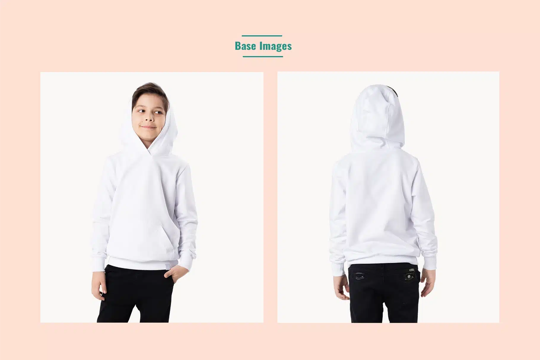 base images of the kids pullover hoodie mockup