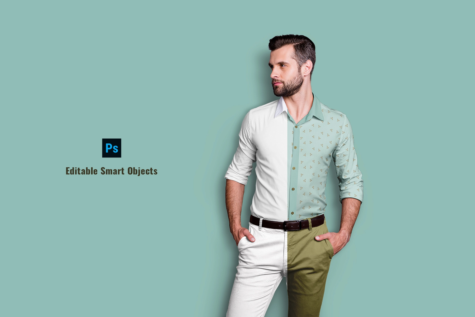 editable smart objects of the mens formal outfit mockup