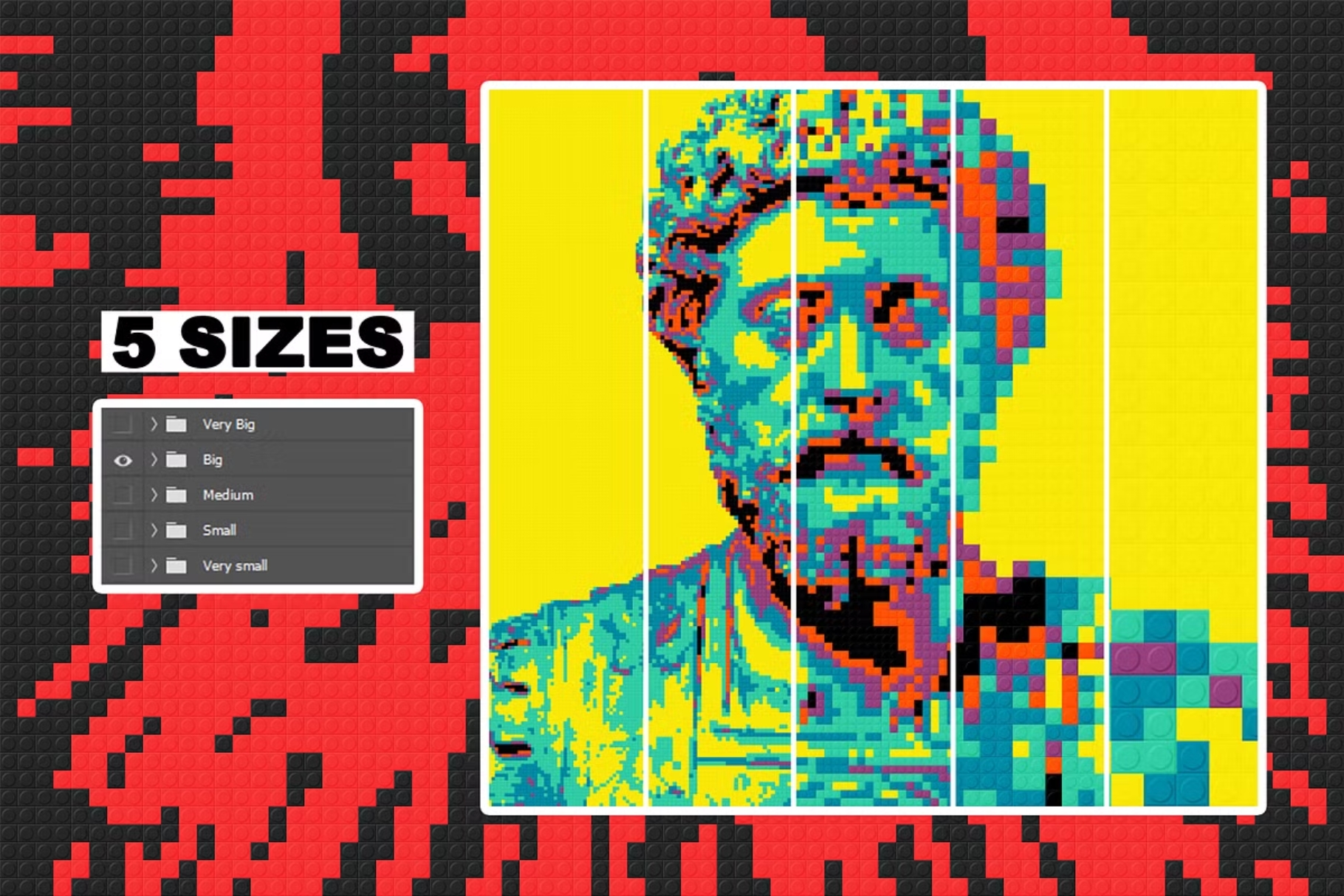 Lego Plastic Bricks PSD Template preview 2