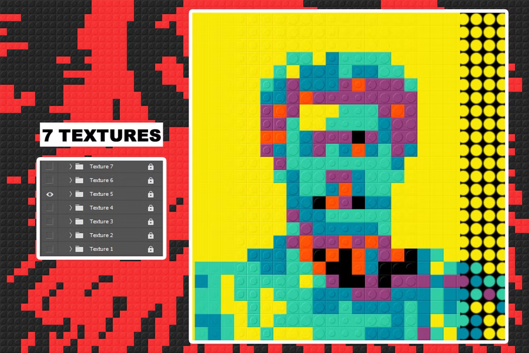 Lego Plastic Bricks PSD Template preview 3