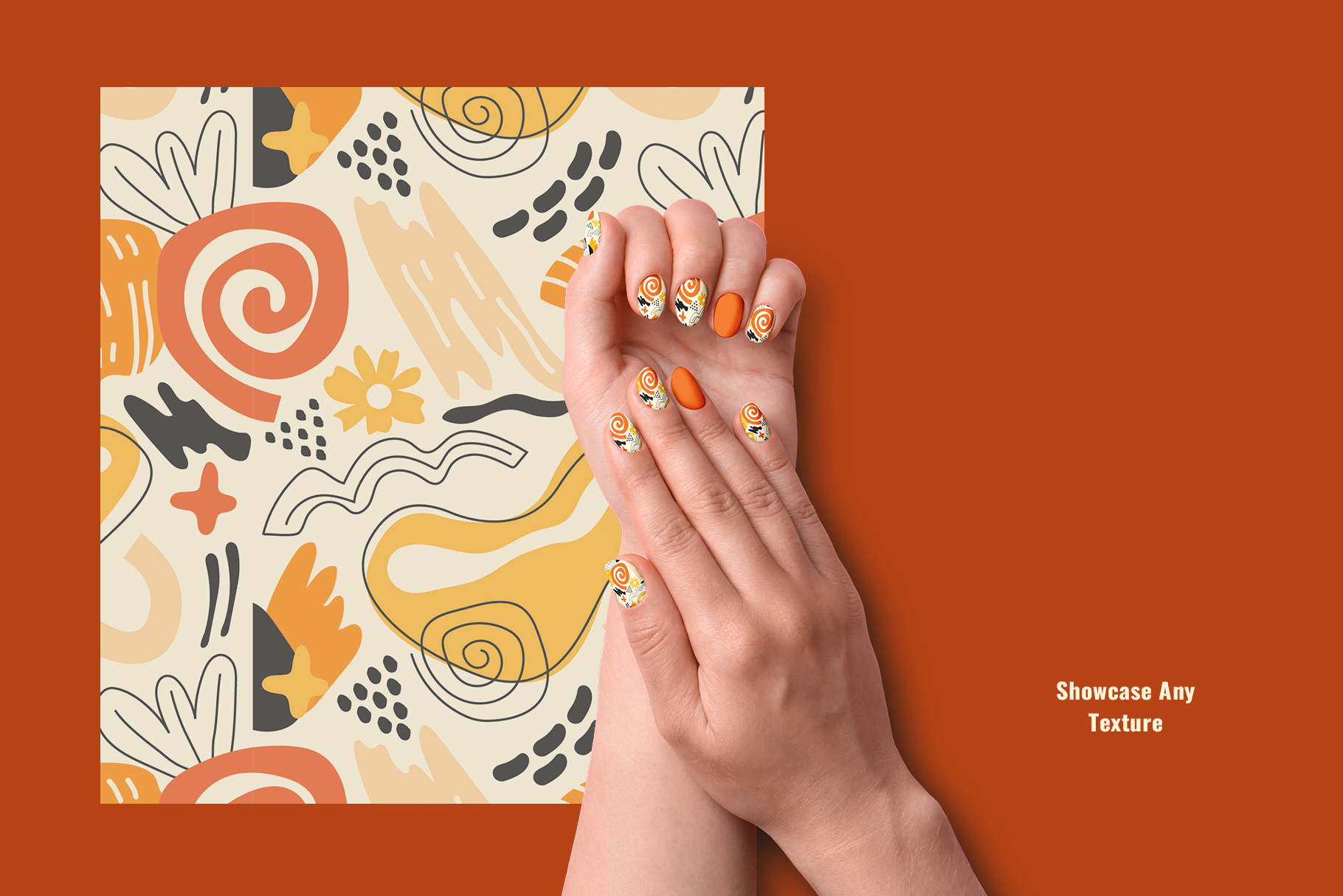 textures of square-gel-nail-art-mockup-set