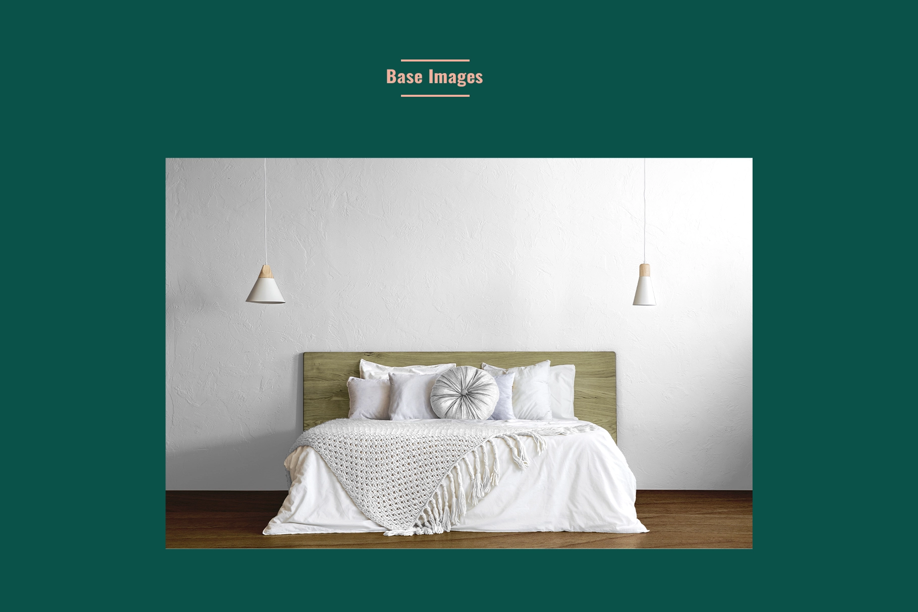 king size bed with wallpaper mockup -6