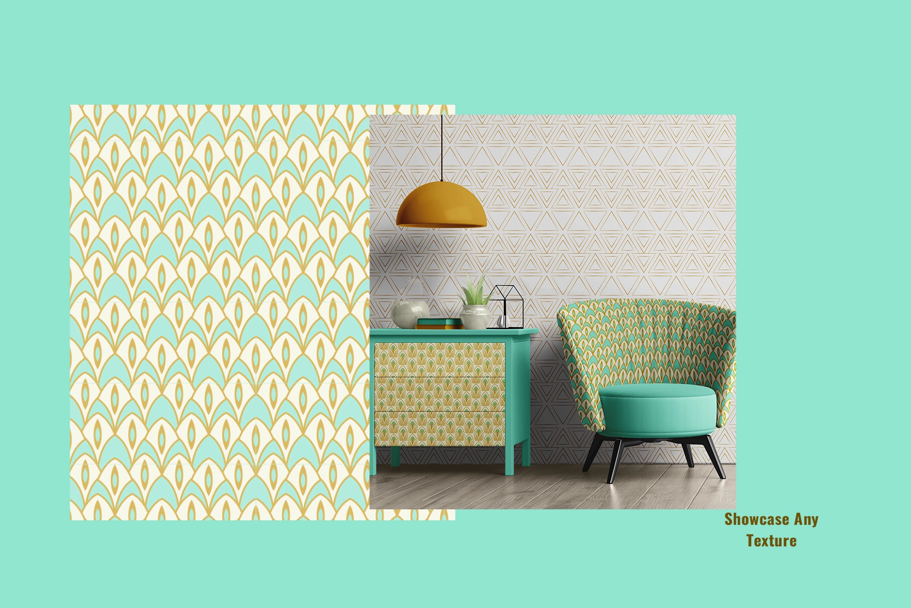 texture of the wallpaper scene mockup pack