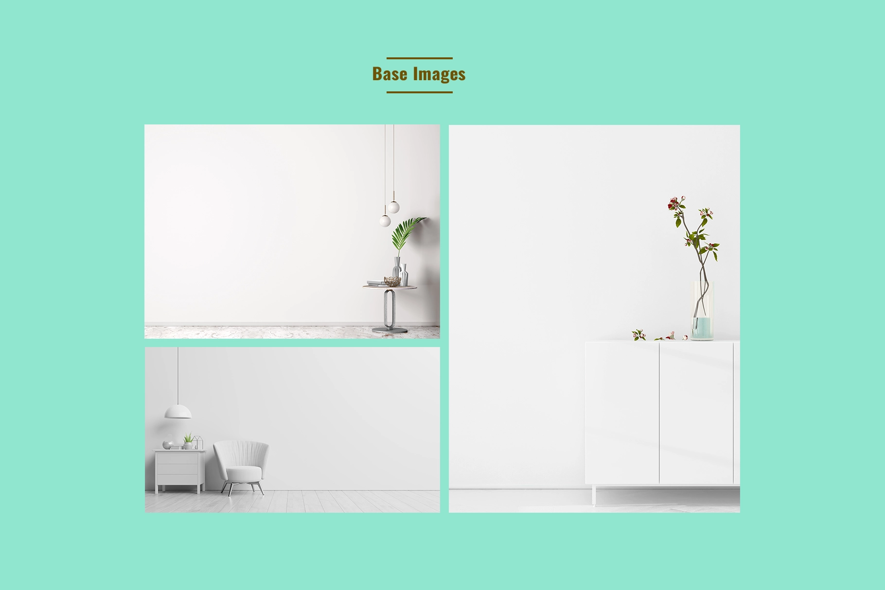 base images of the wallpaper scene mockup pack