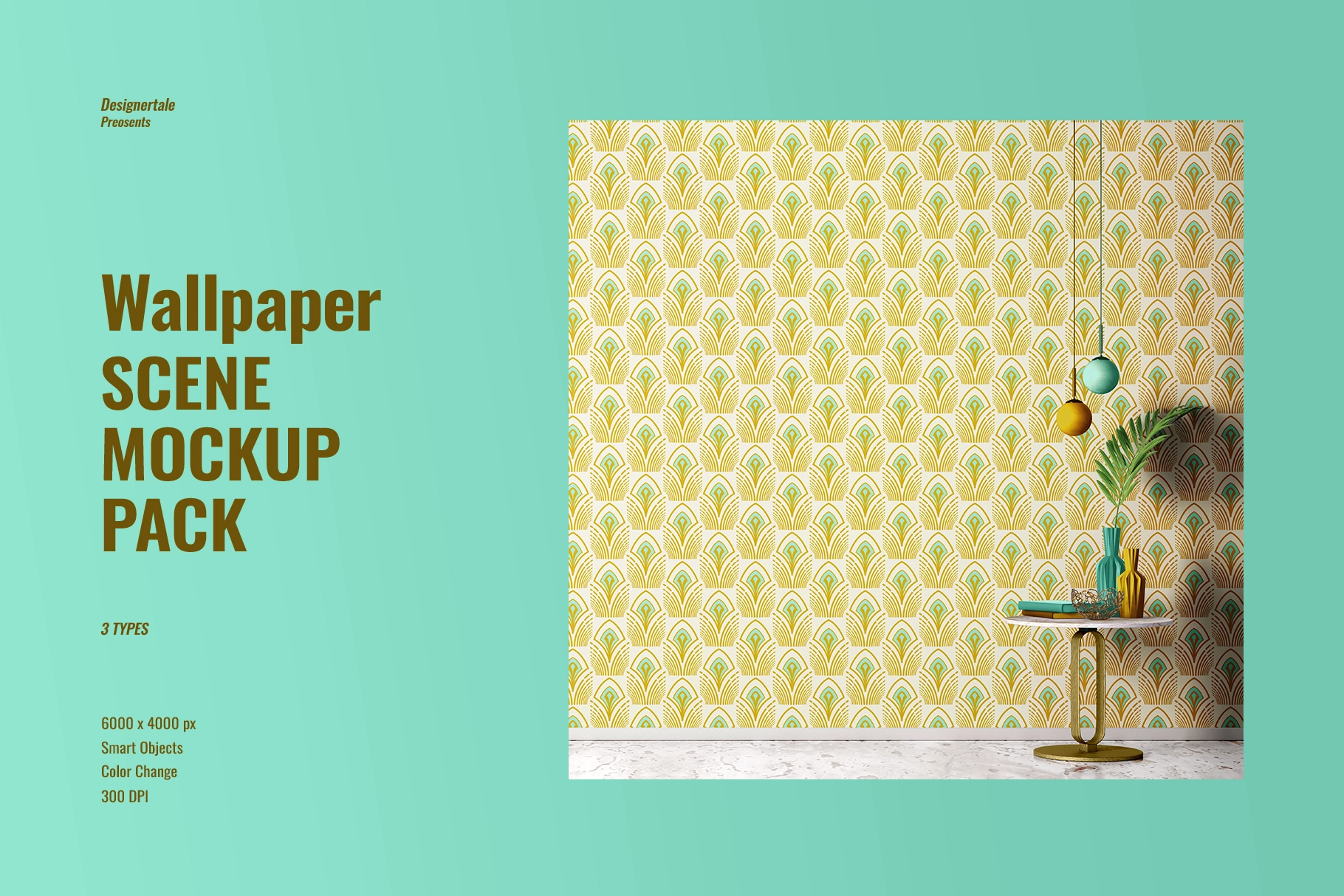 wallpaper scene mockup pack