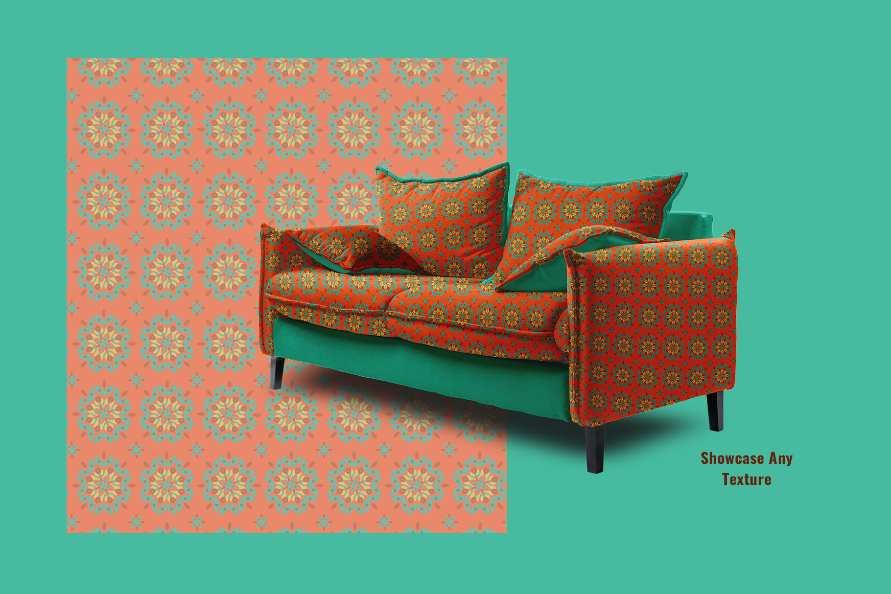 texture of the trendy couch with pillow mockup